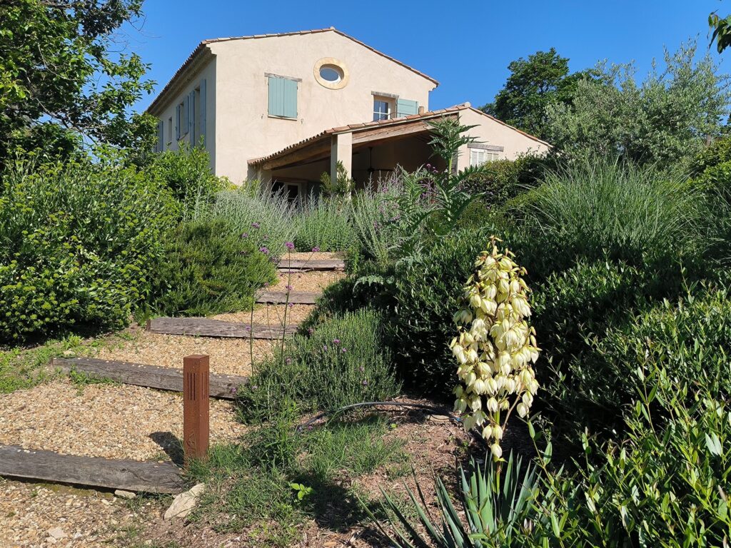 Une maison entourée de plantes
