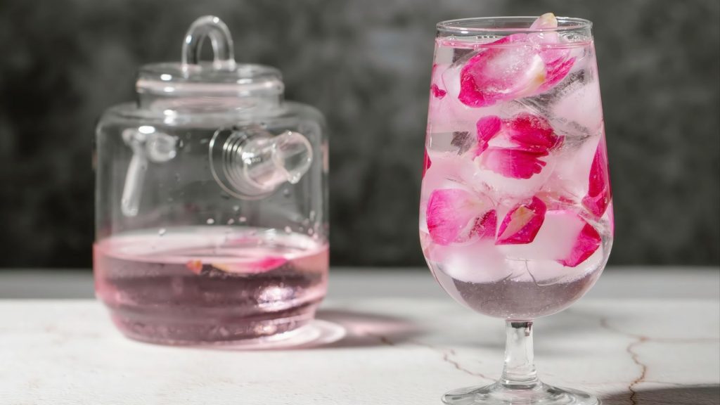 Cocktails de fleurs comestibles colorées