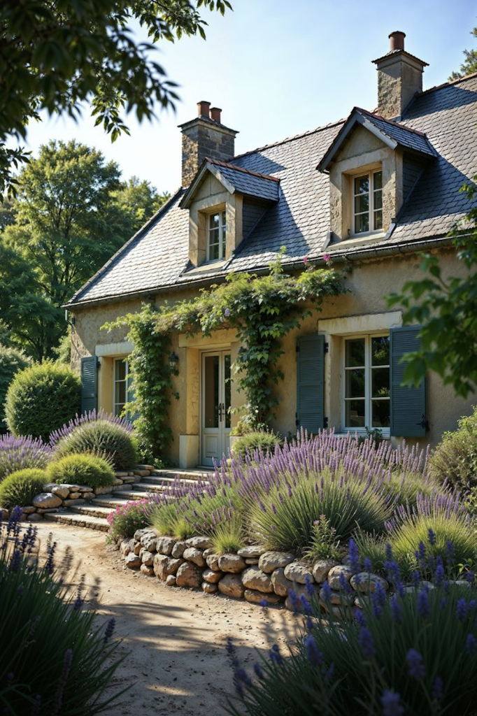 Plante méditerranéenne rustique devant une maison