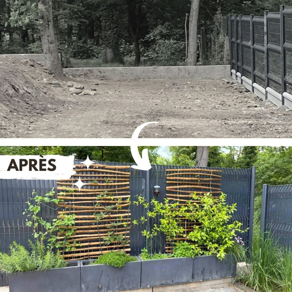 Avant/après d'un mur de jardin