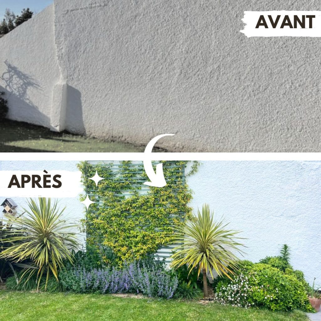 Avant/après d'un mur de jardin