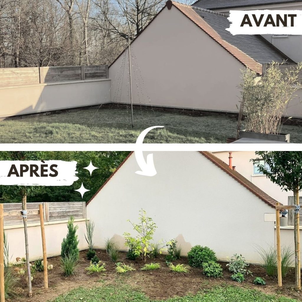 Avant/après d'un mur de jardin